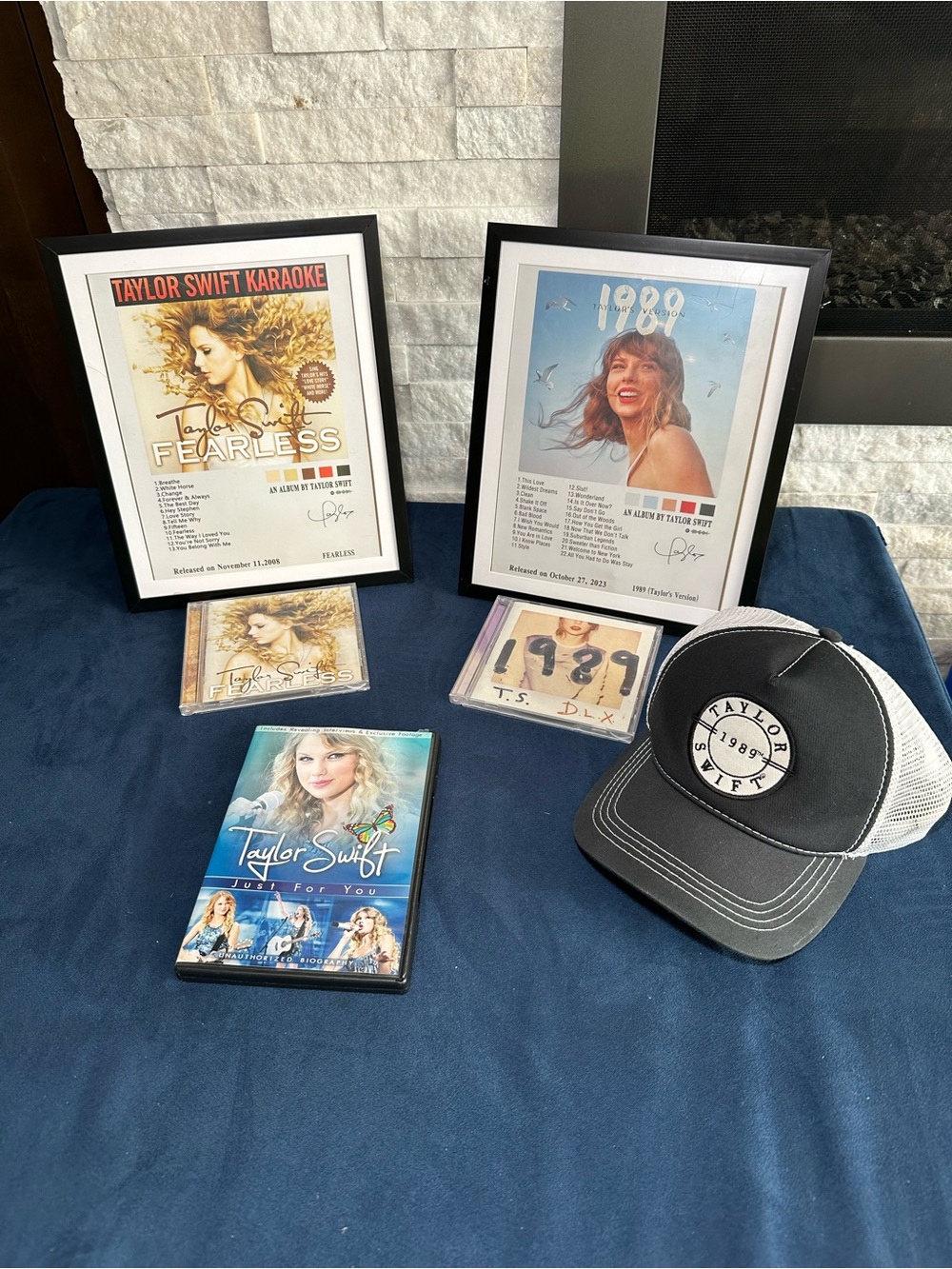Taylor Swift Swiftie Lot Fearless 1989 CDs Hat Framed Prints DVD